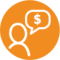 Talking about money icon